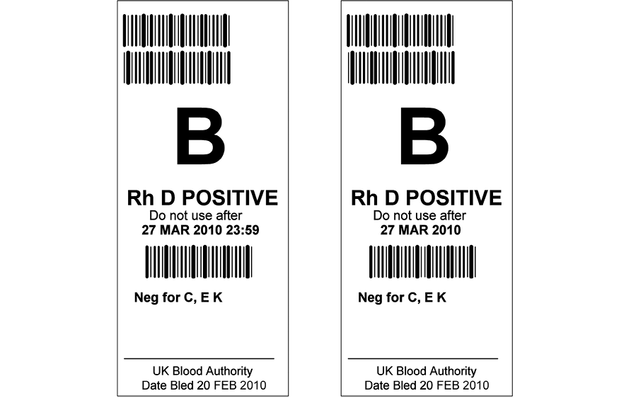 Blood group labels